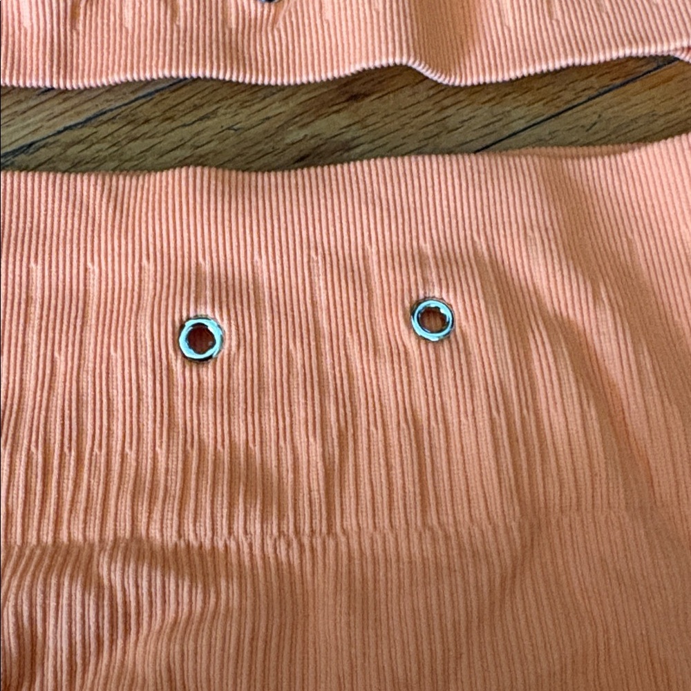 Orange Ribbed Two-Piece Workout Set - Picture 4 of 5